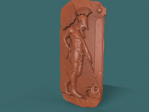 greek warrior stela 3d stl model for cnc 3D Baskı Modeli