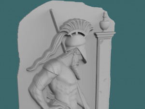 greek warrior stela 3d stl model for cnc 3D Baskı Modeli