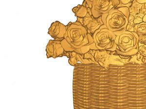 roses in a basket 3d stl model for cnc 3D Принт Модель