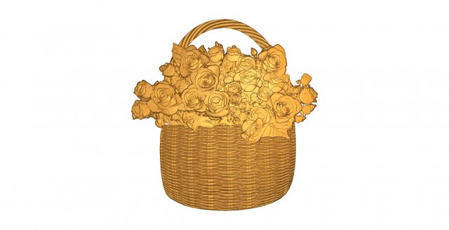 roses in a basket 3d stl model for cnc 3D Принт Модель .c4d .max .obj .3ds .fbx .stl .blend 