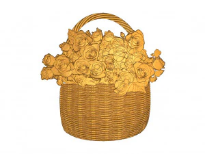 r&oacute;że w koszyku Model 3D stl dla cnc Model do druku 3D