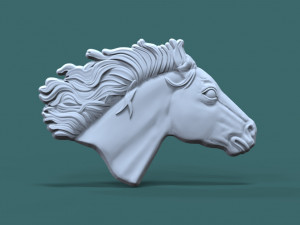horse head 3d stl model for cnc Modelo de Impressão 3D