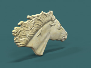 horse head 3d stl model for cnc Modelo de Impressão 3D