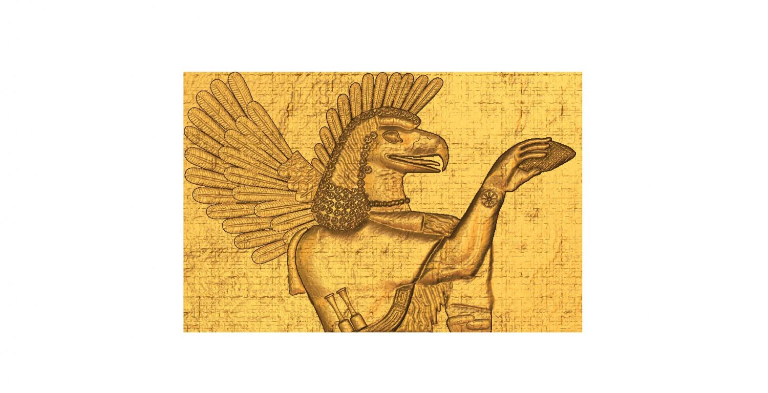 Pal&aacute;cio ass&iacute;rio em relevo de N&iacute;nive modelo 3d stl para cnc Modelo de Impressão 3D .c4d .max .obj .3ds .fbx .stl .blend 