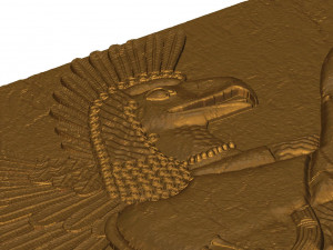 assyrian palace relief from nineveh 3d stl model for cnc 3D Принт Модель