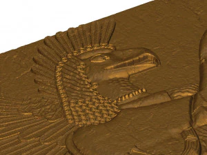 Pal&aacute;cio ass&iacute;rio em relevo de N&iacute;nive modelo 3d stl para cnc Modelo de Impressão 3D