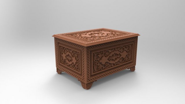 vintage hand carved chest 3d stl model for cnc 3Dプリントモデル .c4d .max .obj .3ds .fbx .stl .blend 