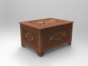 vintage hand carved chest 3d stl model for cnc 3D Принт Модель