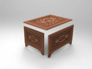 vintage hand carved chest 3d stl model for cnc 3D Print Model