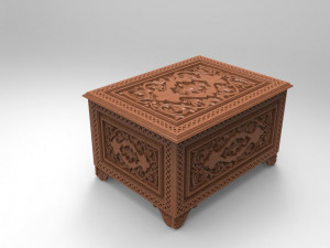 vintage hand carved chest 3d stl model for cnc 3Dプリントモデル