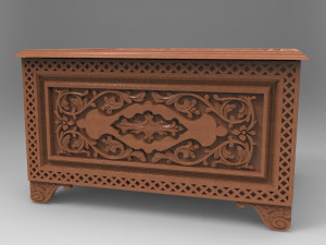vintage hand carved chest 3d stl model for cnc 3Dプリントモデル
