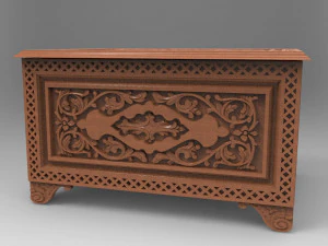 vintage hand carved chest 3d stl model for cnc 3D Print Model