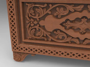 vintage hand carved chest 3d stl model for cnc 3D Print Model