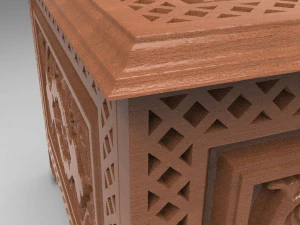 vintage hand carved chest 3d stl model for cnc 3D Print Model