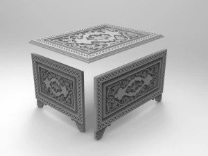 vintage hand carved chest 3d stl model for cnc 3D Print Model