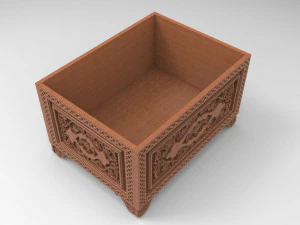 vintage hand carved chest 3d stl model for cnc 3D Print Model