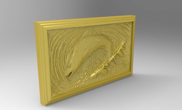 fish scene tableau 3d stl model for cnc Modèles 3D en vedette .c4d .max .obj .3ds .fbx .stl .blend 