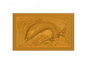 fish scene tableau 3d stl model for cnc Modèles 3D en vedette
