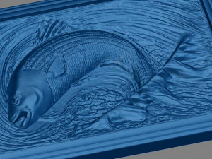 fish scene tableau 3d stl model for cnc Modèles 3D en vedette