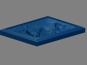 fish scene tableau 3d stl model for cnc Modèles 3D en vedette