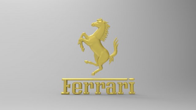ferrari logo 3d stl model for cnc 3D Print Model .c4d .max .obj .3ds .fbx .stl .blend 