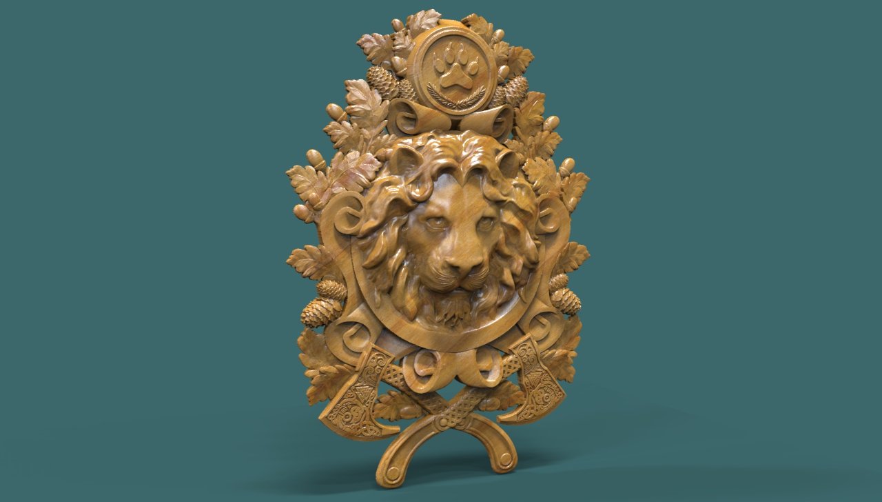 Lion Head Medallion 3d Stl Model For Cnc 3d Model In Other 3dexport