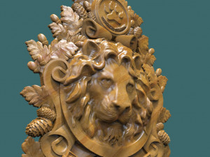 lion head medallion 3d stl model for cnc 3Dプリントモデル