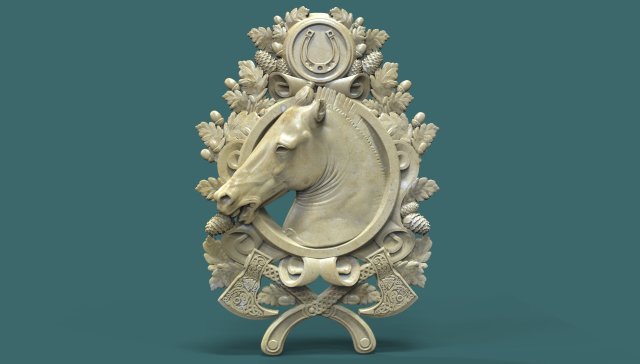 horse head medallion 3d stl model for cnc 3D Print Model .c4d .max .obj .3ds .fbx .stl .blend 