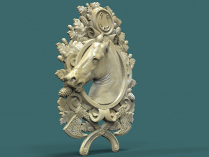 horse head medallion 3d stl model for cnc 3D Print Model