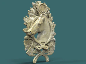 horse head medallion 3d stl model for cnc 3D Print Model