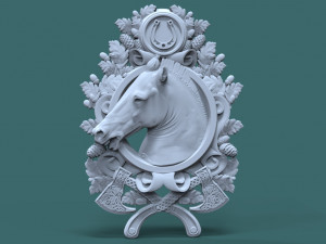 horse head medallion 3d stl model for cnc 3D Print Model