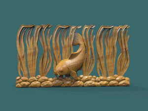 modello 3d stl di pesci sottomarini per cnc Modello di stampa 3D