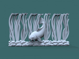 underwater fish 3d stl model for cnc Model Cetak 3D