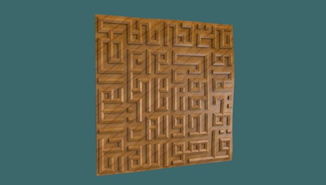 quran surah al ikhlas kufi calligraphy 3d stl model for cnc Modelo de Impressão 3D .c4d .max .obj .3ds .fbx .stl .blend 