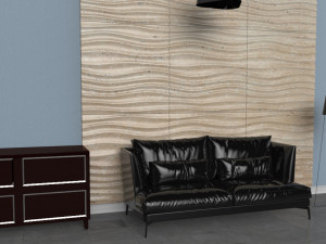 wall decor seamless wave 3d stl model for cnc 3D Model