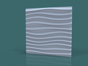 wall decor seamless wave 3d stl model for cnc 3D Model