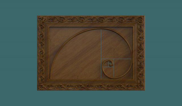 golden ratio decor 3d stl model for cnc Modello di stampa 3D .c4d .max .obj .3ds .fbx .stl .blend 