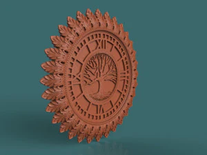 wall clock 3d stl model for cnc 3D Print Model