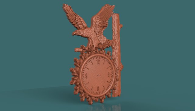eagle wall clock 3d stl model for cnc 3D Print Model .c4d .max .obj .3ds .fbx .stl .blend 