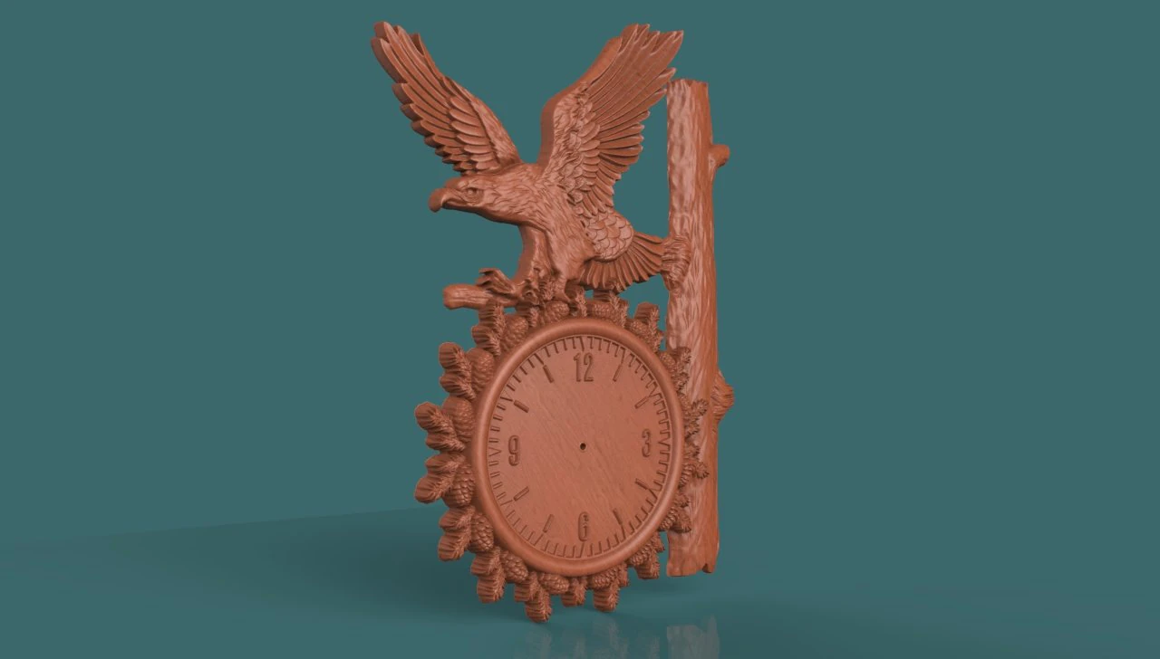 eagle wall clock 3d stl model for cnc 3D Print Model .c4d .max .obj .3ds .fbx .stl .blend