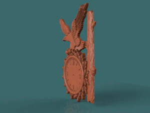 eagle wall clock 3d stl model for cnc 3D Print Model