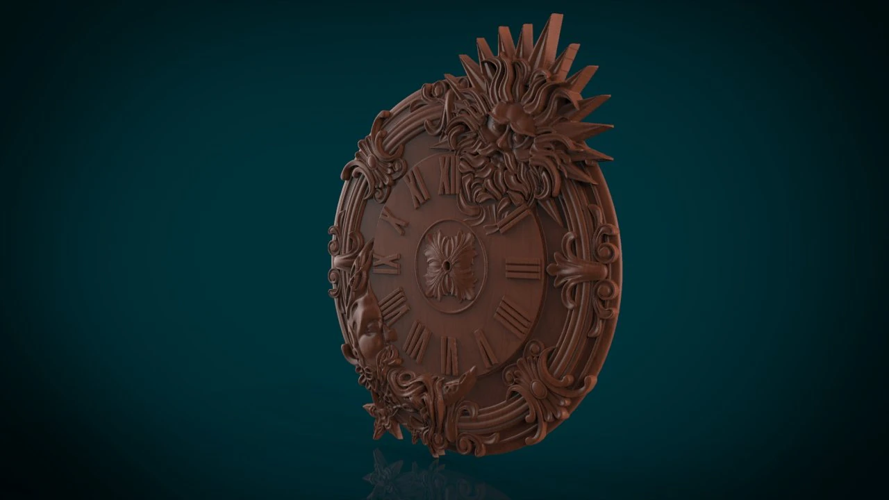 moon and sun wall clock 3d stl model for cnc 3D Print Model .c4d .max .obj .3ds .fbx .stl .blend 