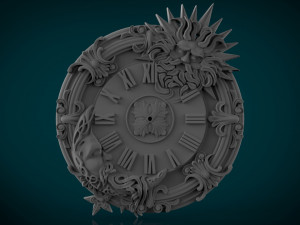 moon and sun wall clock 3d stl model for cnc 3D प्रिंट मॉडल