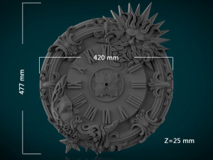 moon and sun wall clock 3d stl model for cnc 3D प्रिंट मॉडल