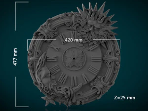 moon and sun wall clock 3d stl model for cnc 3D Print Model