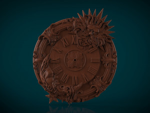 moon and sun wall clock 3d stl model for cnc 3D प्रिंट मॉडल