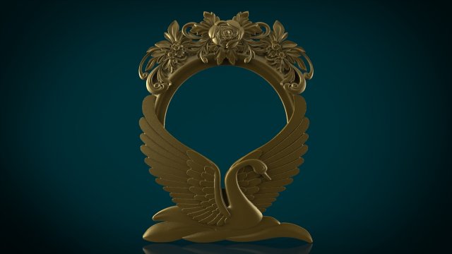 swan and rose frame for mirror stl Modelo de impresión 3D .c4d .max .obj .3ds .fbx .stl .blend 