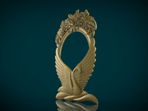 swan and rose frame for mirror stl Modelo de impresión 3D