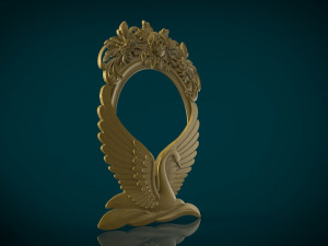 swan and rose frame for mirror stl Modelo de impresión 3D