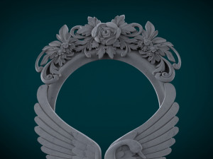 swan and rose frame for mirror stl Modelo de impresión 3D